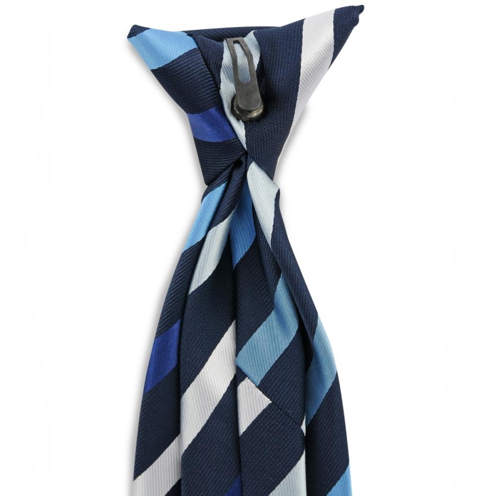 Clip Krawatte blau gestreift - 3