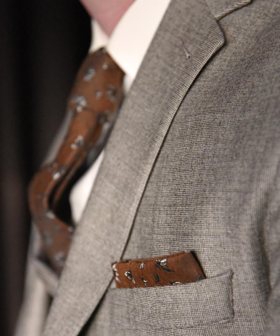 Einstecktuch Flower Finesse Brown - 3