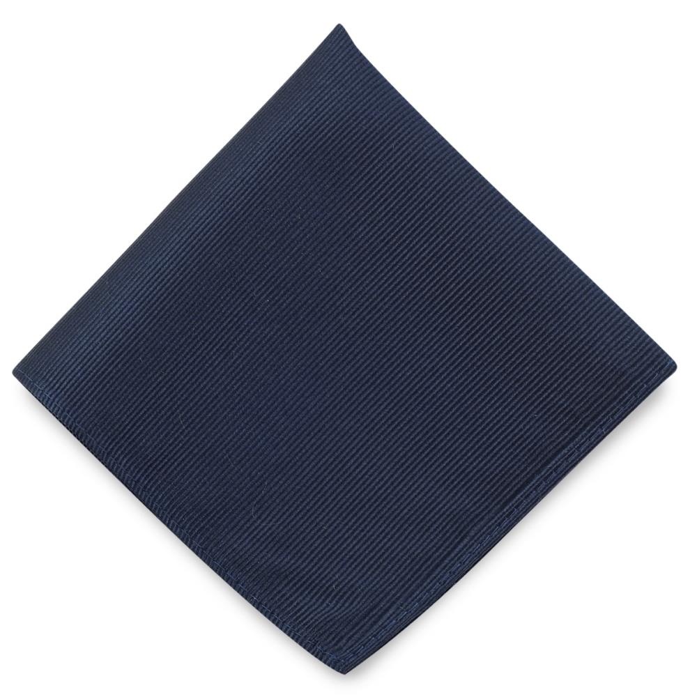 Einstecktuch Seide Repp dunkelblau - 2