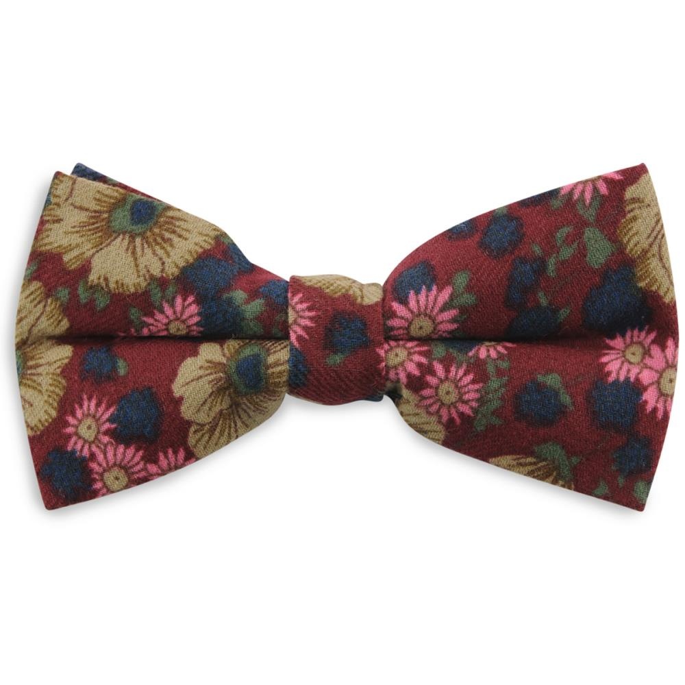 Fliege Vintage Flower bordeaux - 1