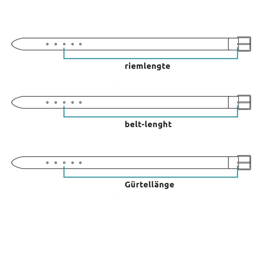 Gürtel Rindleder 3,5 cm schwarz - 2