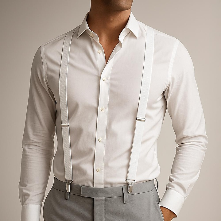 Hosenträger  weiß schmal