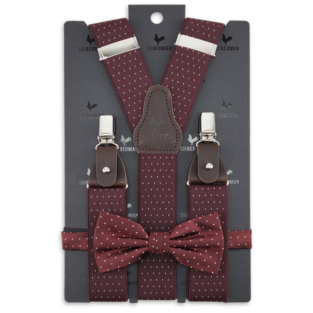 Hosenträger Combi Pack Mayfair Dots Burgundy - 1