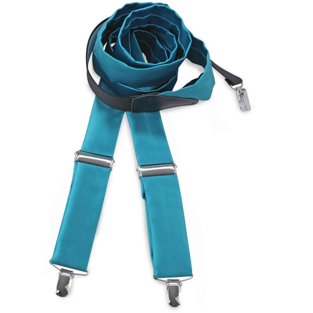 Hosenträger Krawattenstoff Fuchsie - 1