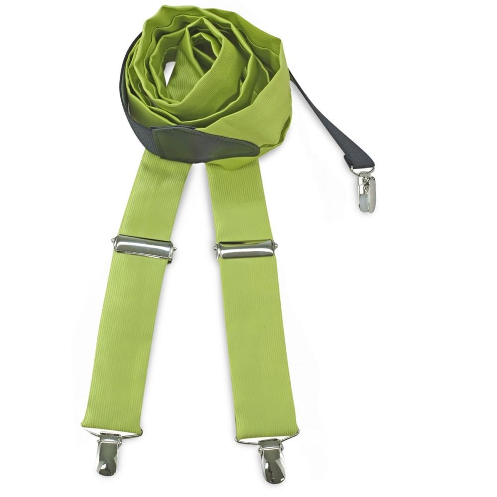 Hosenträger Krawattenstoff Kiwi grün - 1