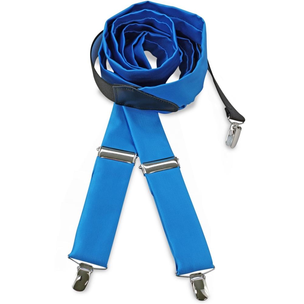 Hosenträger Poleyster Stoff process blau repp - 1