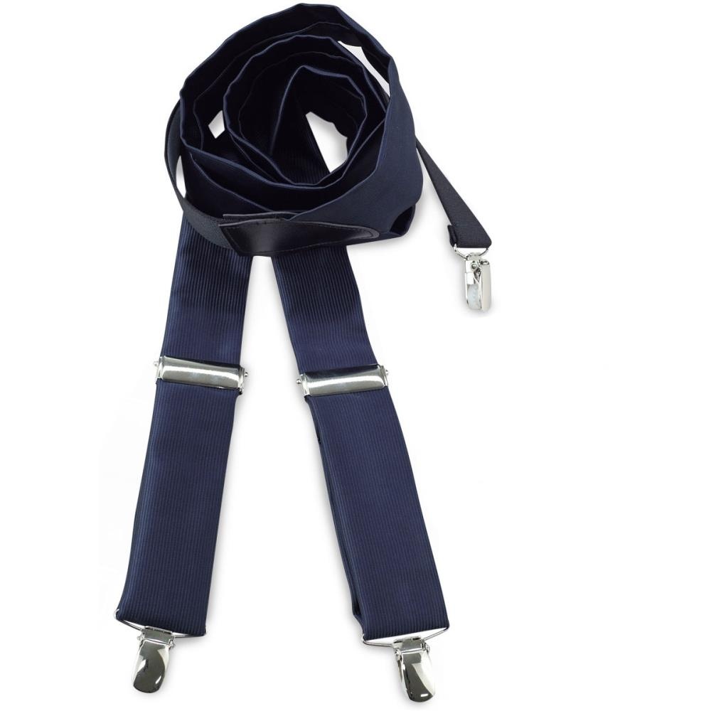 Hosenträger Polyester Stoff dunkelblau repp - 1