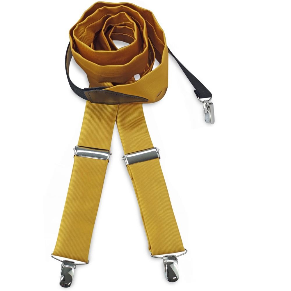 Hosenträger Polyester Stoff gelb repp - 1