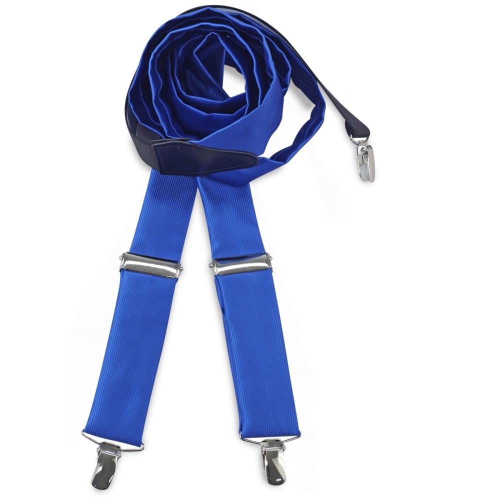 Hosenträger Polyester Stoff kobaltblau repp - 1