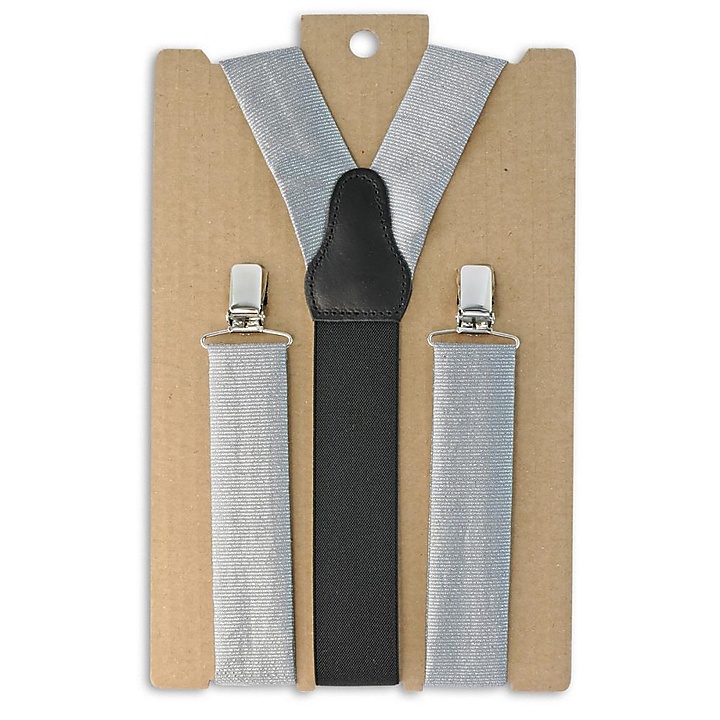 Hosenträger Stoff silber lurex
