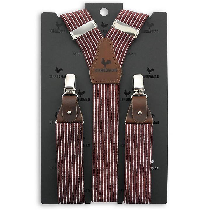Hosenträger Striped Gent bordeaux