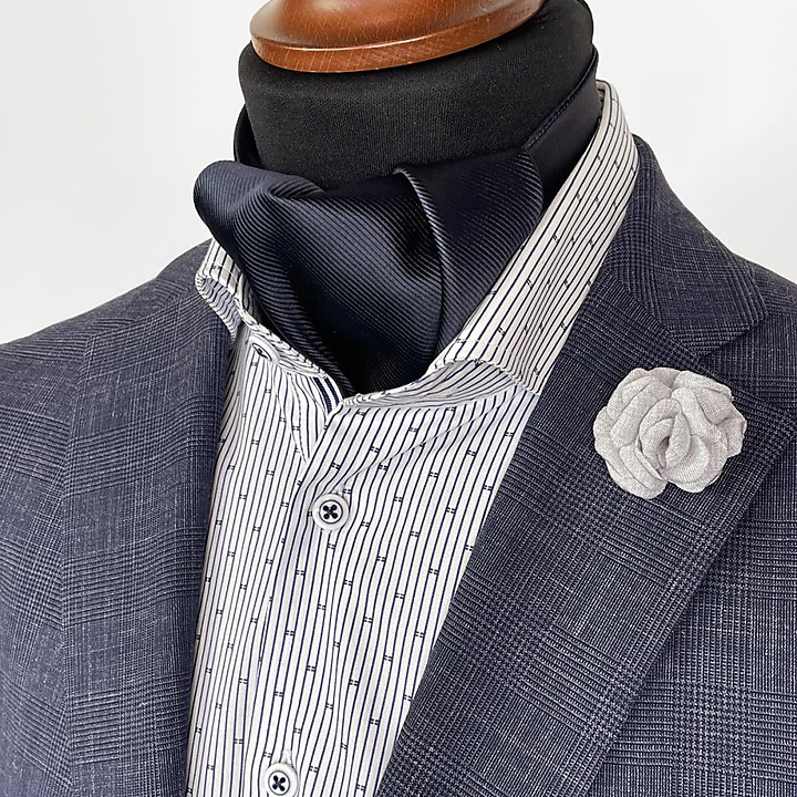 JB Collection Schalkrawatte dunkelblau repp