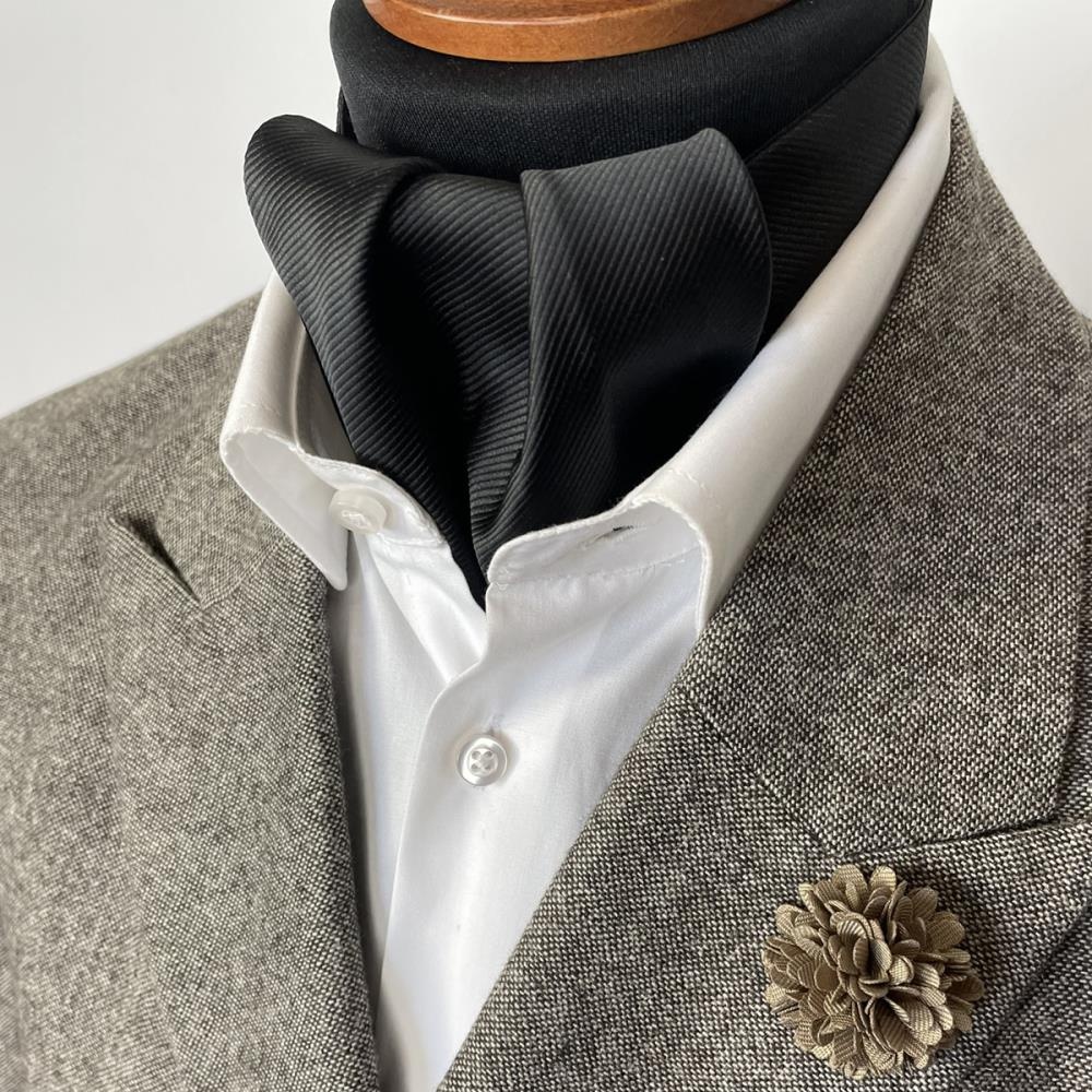 JB Collection Schalkrawatte schwarz repp - 2