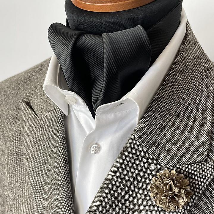 JB Collection Schalkrawatte schwarz repp