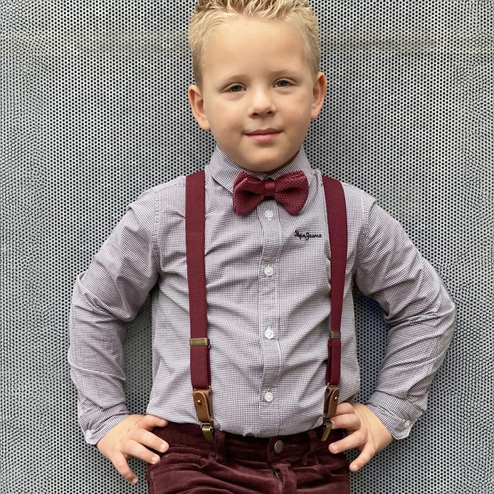 Kids Hosenträger Combi Pack Mr Buck Burgundy - 1
