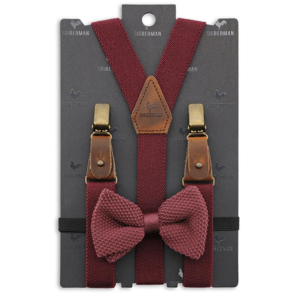 Kids Hosenträger Combi Pack Mr Buck Burgundy - 2