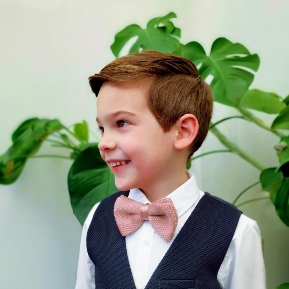 Kids Strickfliege Hellrosa - 1