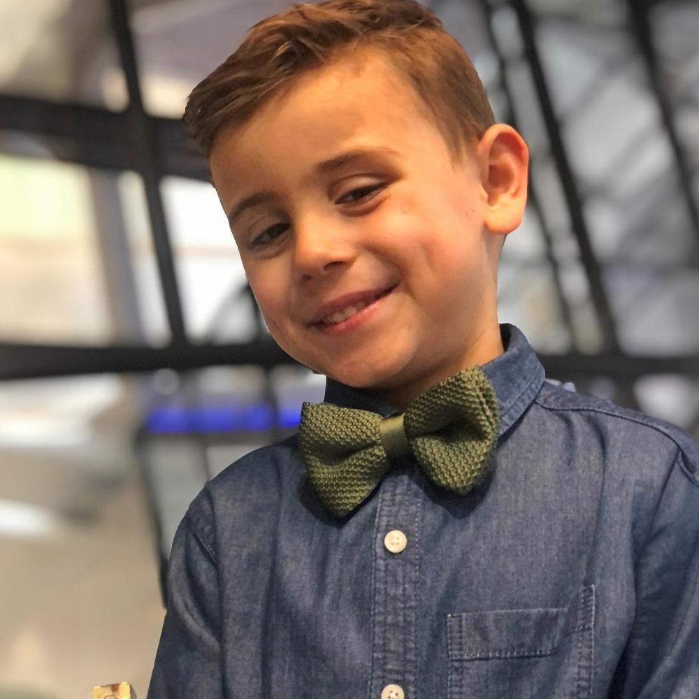 Kids Strickfliege moosgrün - 1