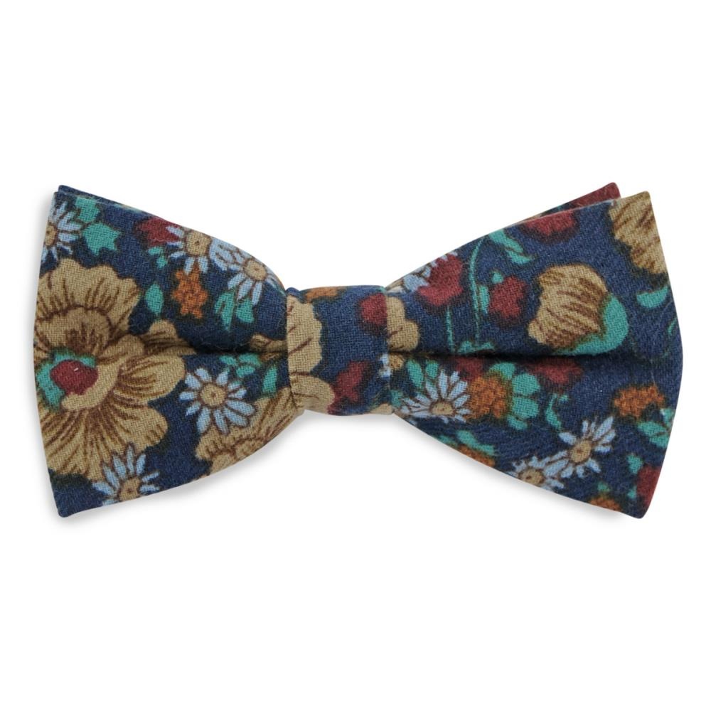 Kinderfliege Vintage Flower blau - 1