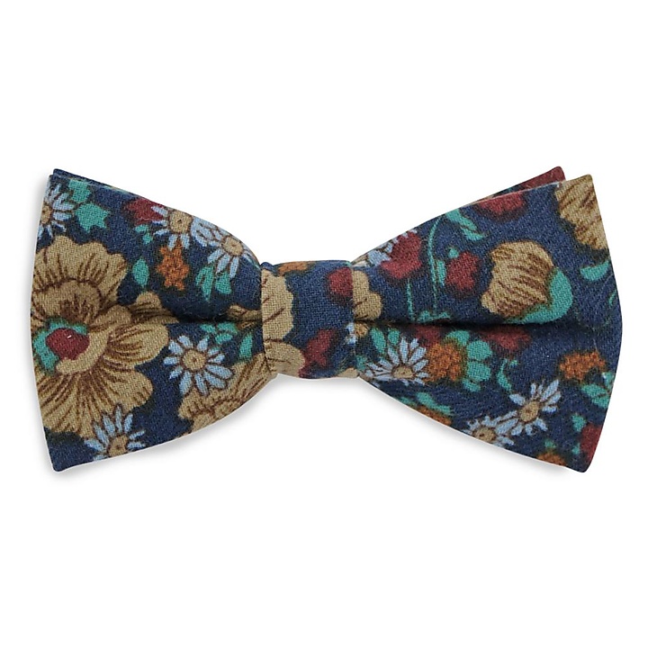 Kinderfliege Vintage Flower blau