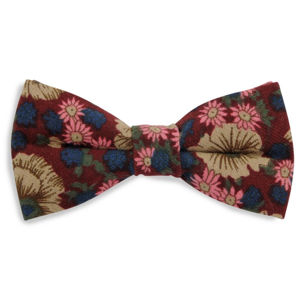 Kinderfliege Vintage Flower bordeaux - 1