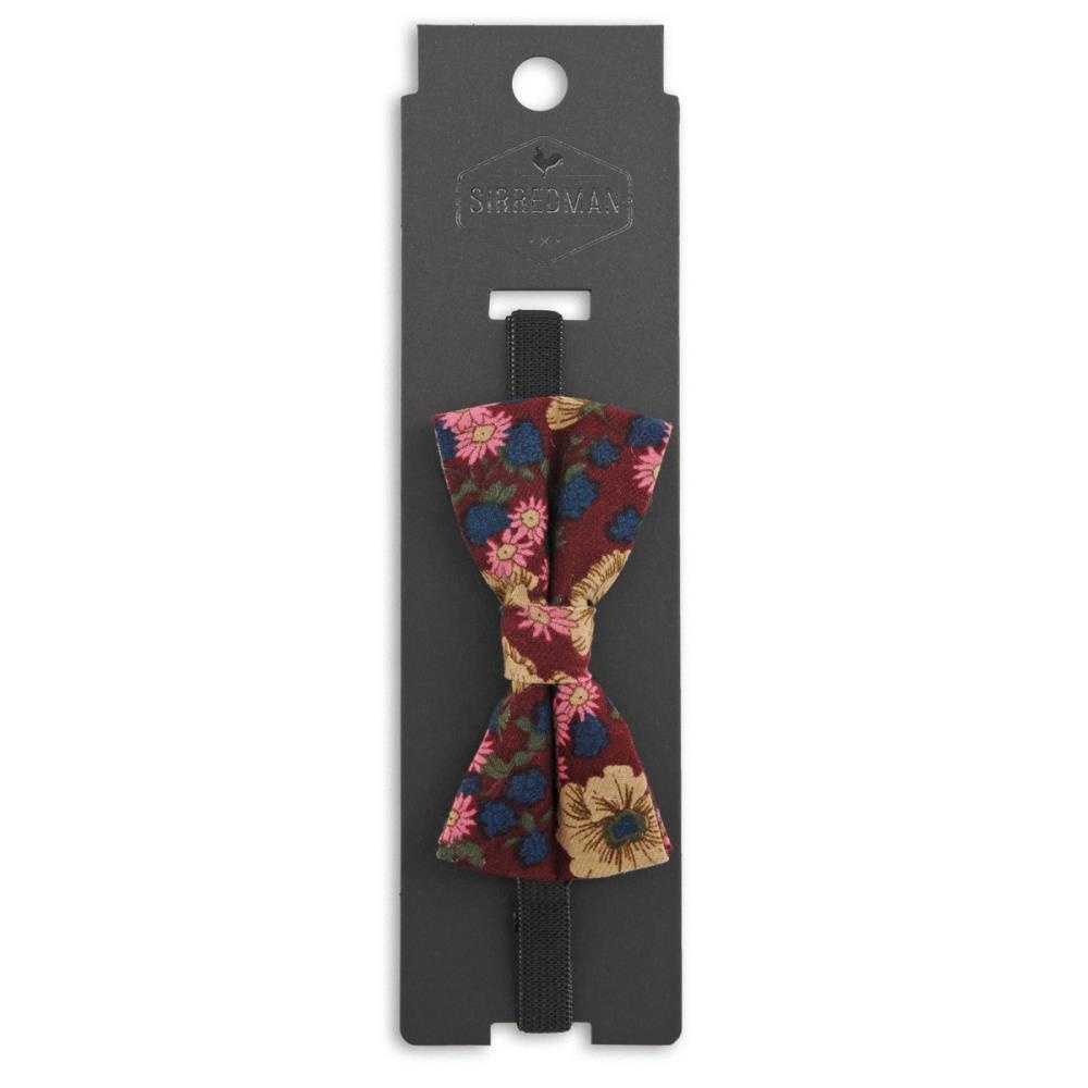 Kinderfliege Vintage Flower bordeaux - 3