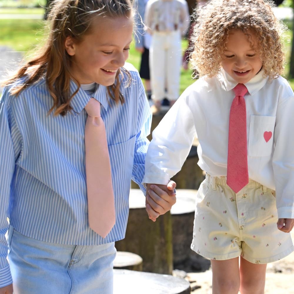 Kinderkrawatte Baumwolle rosa - 1