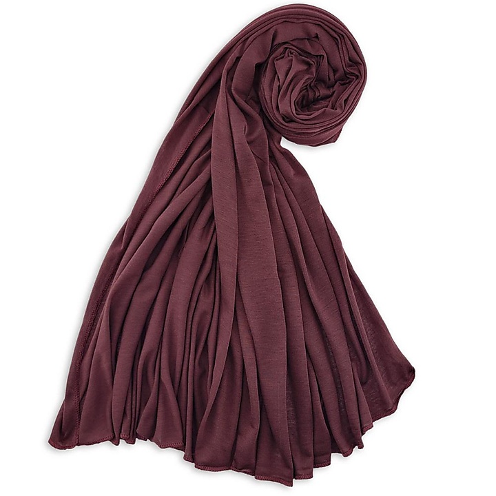 Kopftuch Polyester-Jersey einfarbig aubergine
