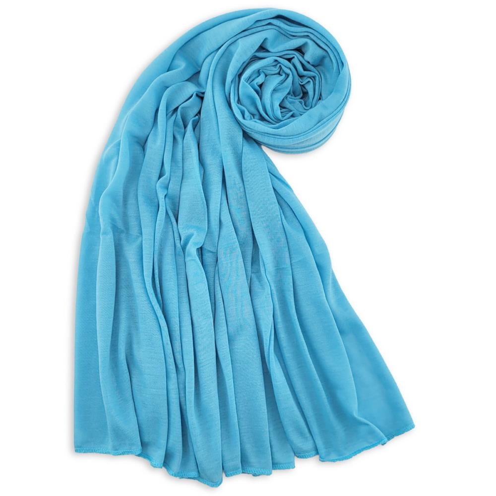 Kopftuch Polyester-Jersey einfarbig Cyan - 1