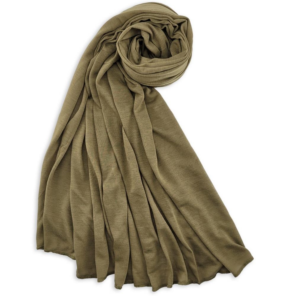 Kopftuch Polyester-Jersey einfarbig khaki - 1