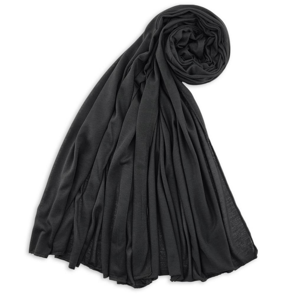 Kopftuch Polyester-Jersey einfarbig schwarz - 2
