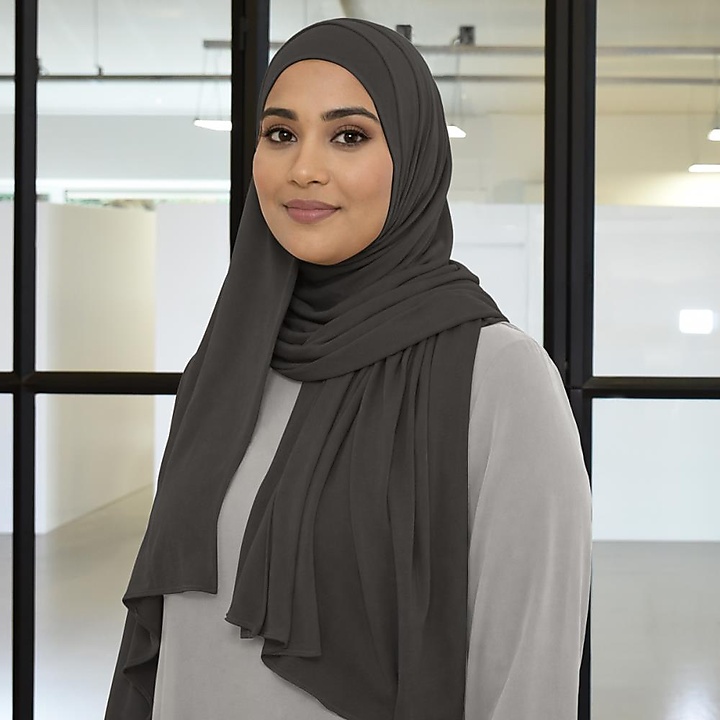 Kopftuch Polyester-Jersey uni Anthrazit