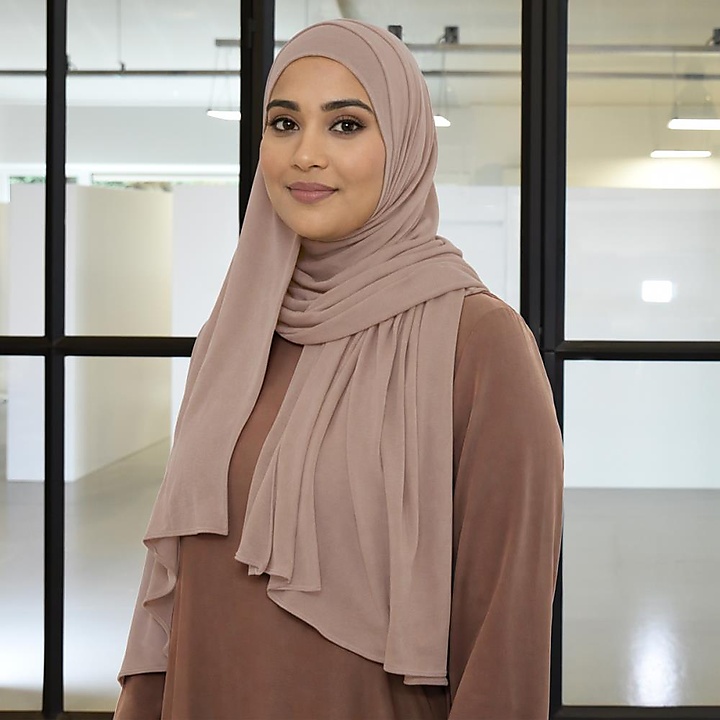 Kopftuch Polyester-Jersey uni antique rose