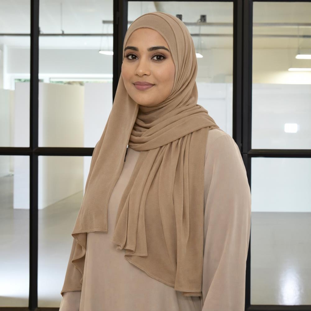 Kopftuch Polyester-Jersey uni beige - 1