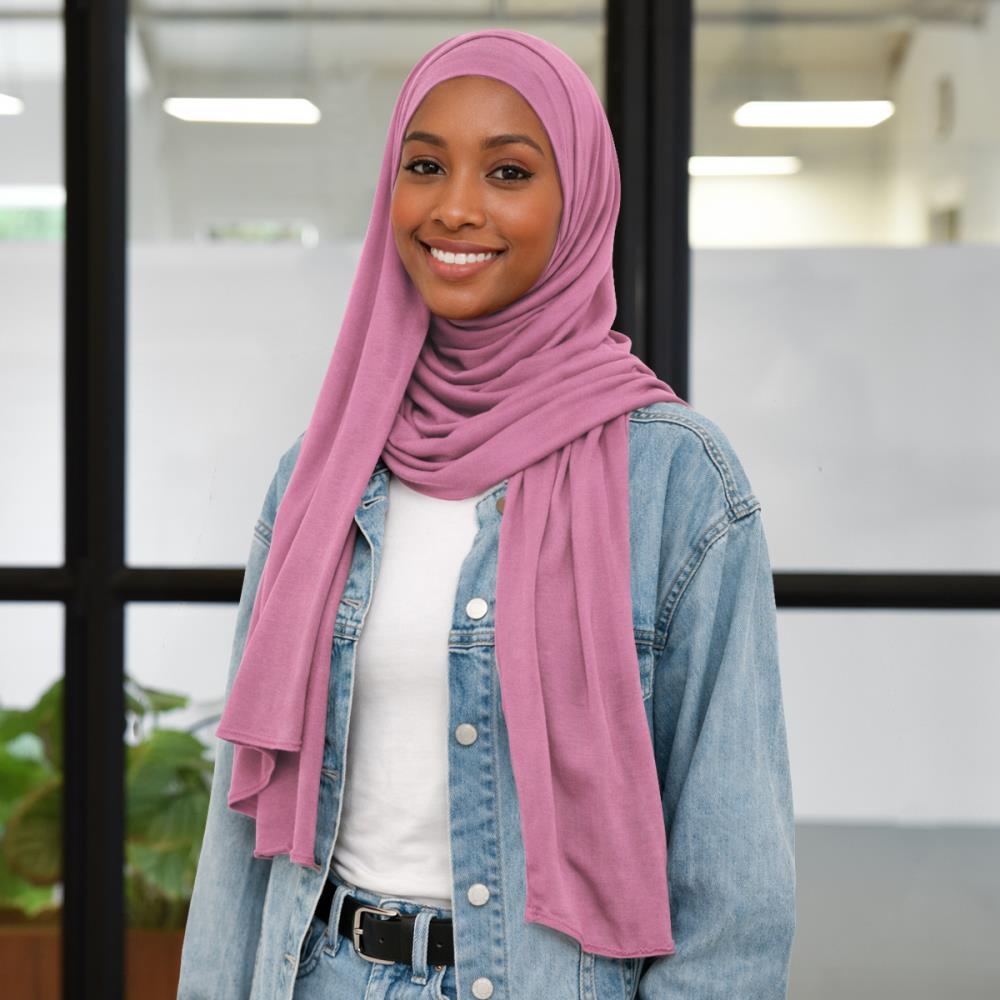 Kopftuch Polyester-Jersey uni berry - 2