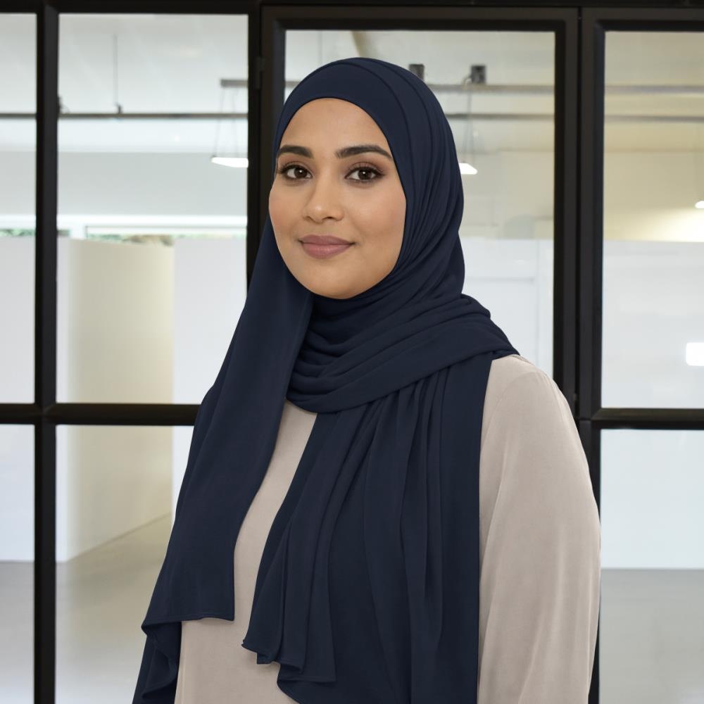 Kopftuch Polyester-Jersey uni dunkelblau - 1