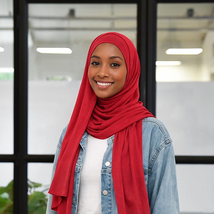 Kopftuch Polyester-Jersey uni rot