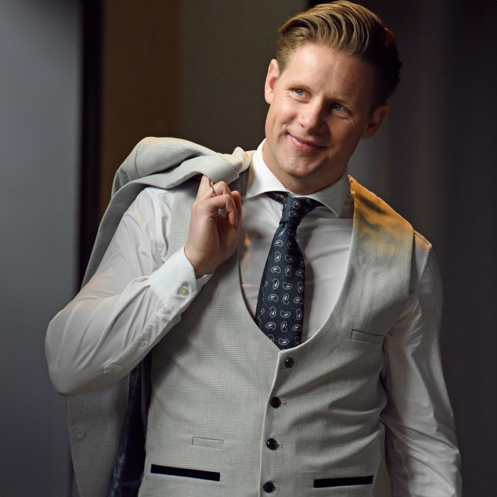 Krawatte C'est Paisley dunkelblau - 1