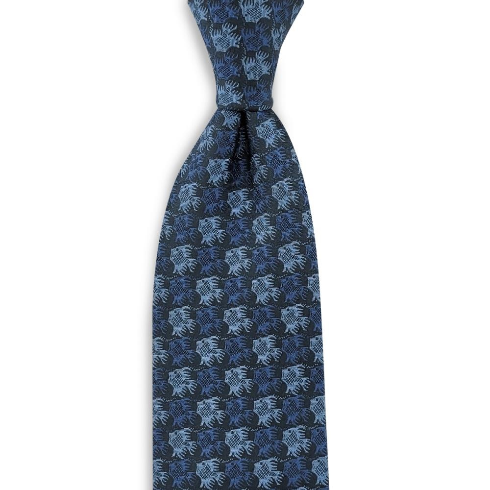 Krawatte Fish Birds blue - 1