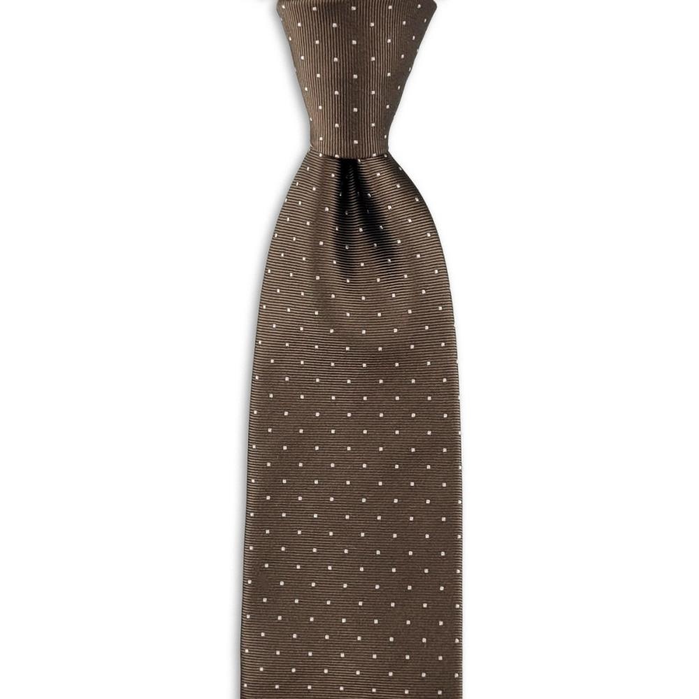 Krawatte Mayfair Dots Brown - 1