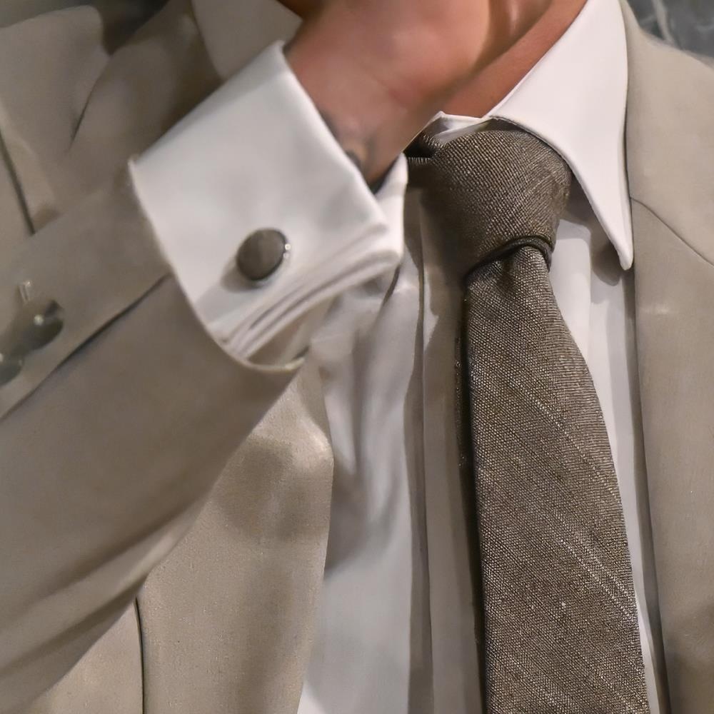 Manschettenknöpfe Linen Love Brown - 2