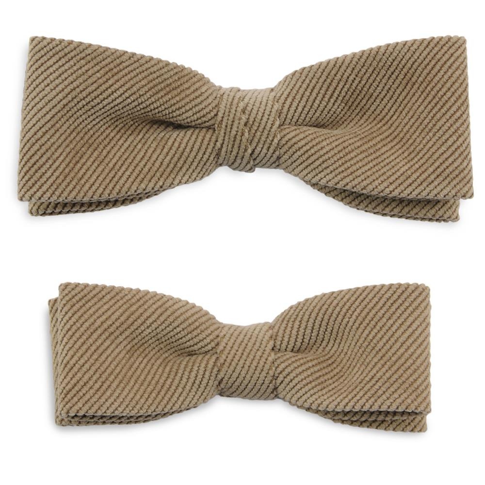 Mini-me Fliegen Set Corduroy dunkelbeige - 1