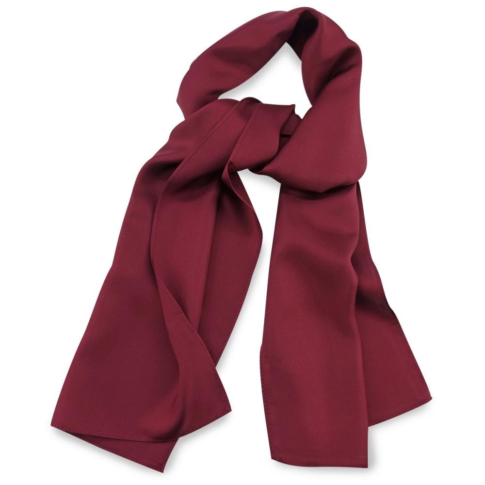 Schal Seide Bordeaux Rot Uni länglich - 1