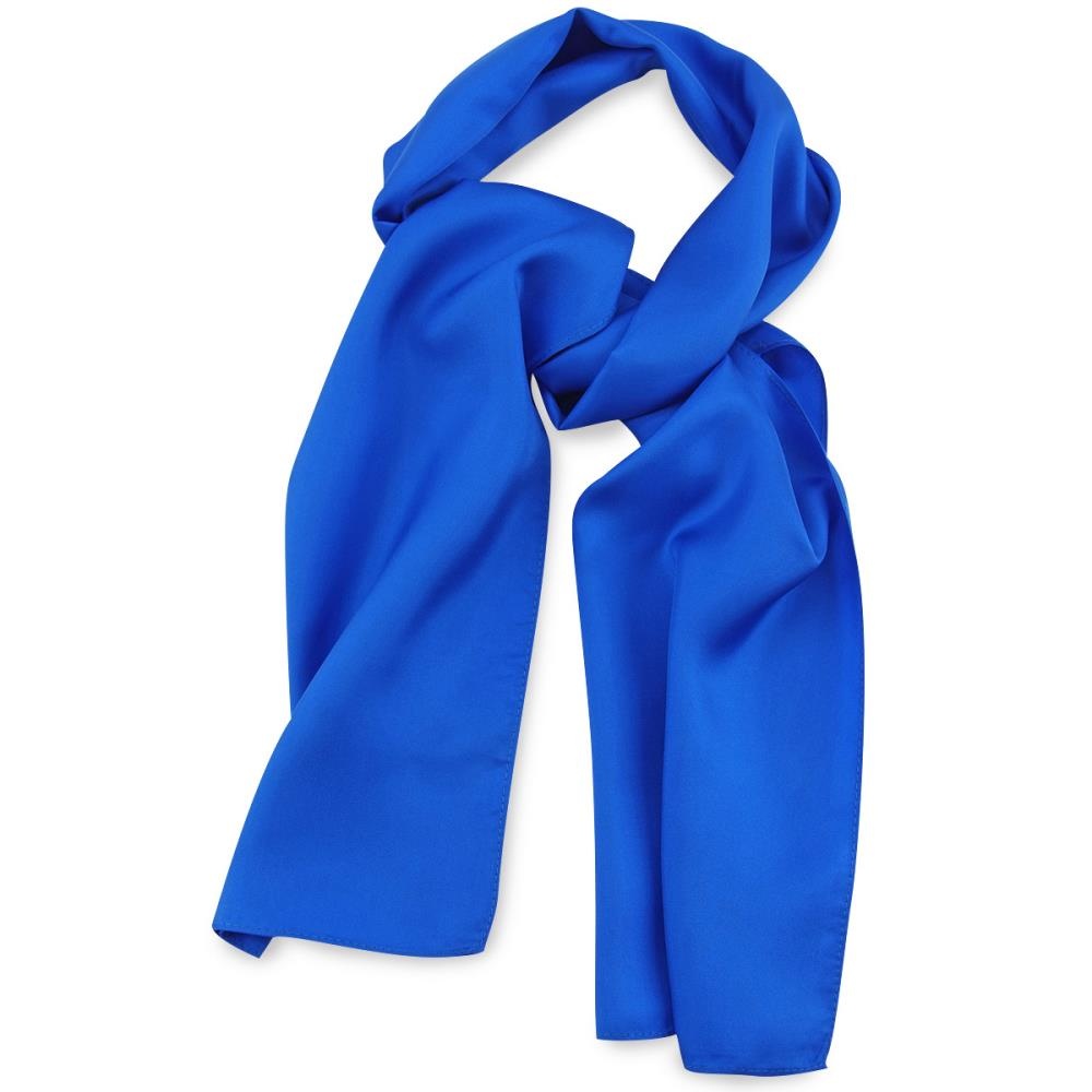 Schal Seide König Blau Uni länglich - 1