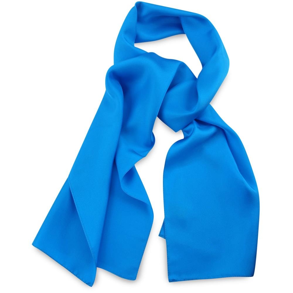 Schal Seide Process Blau uni länglich - 1