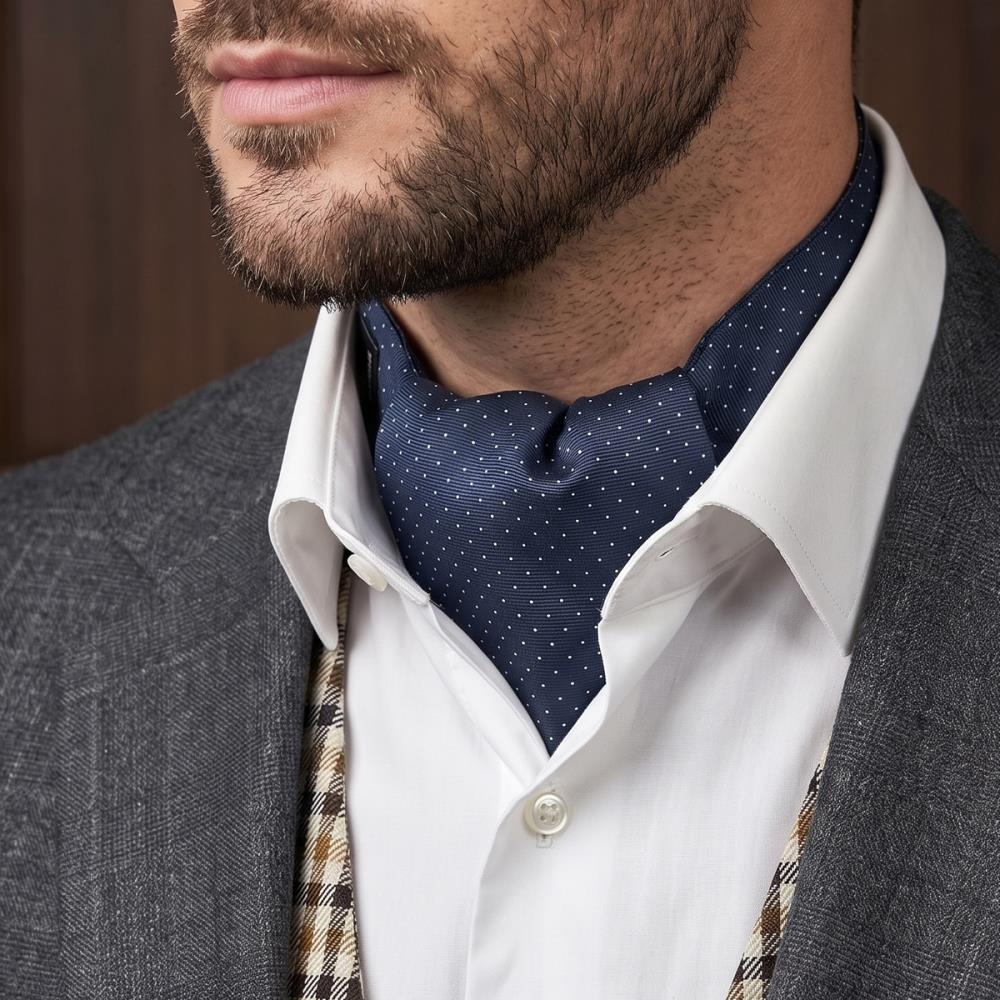 Schalkrawatte Mayfair Dots Navy - 1