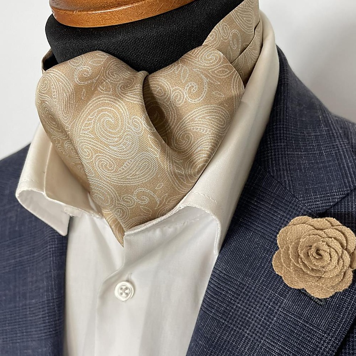 Schalkrawatte Paisley Nuance beige