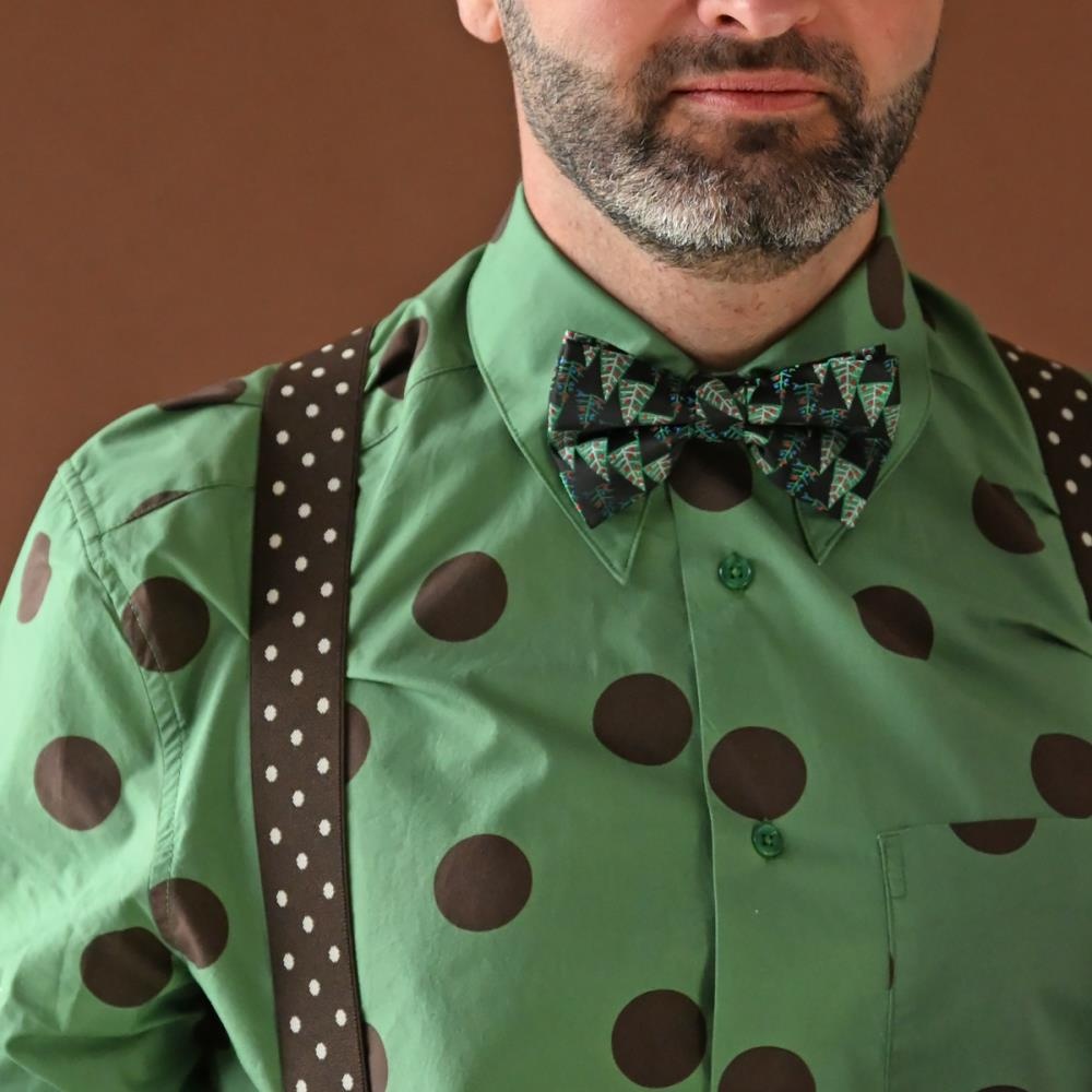Schwarze Hosenträger mit weißen Polka Dots - 2