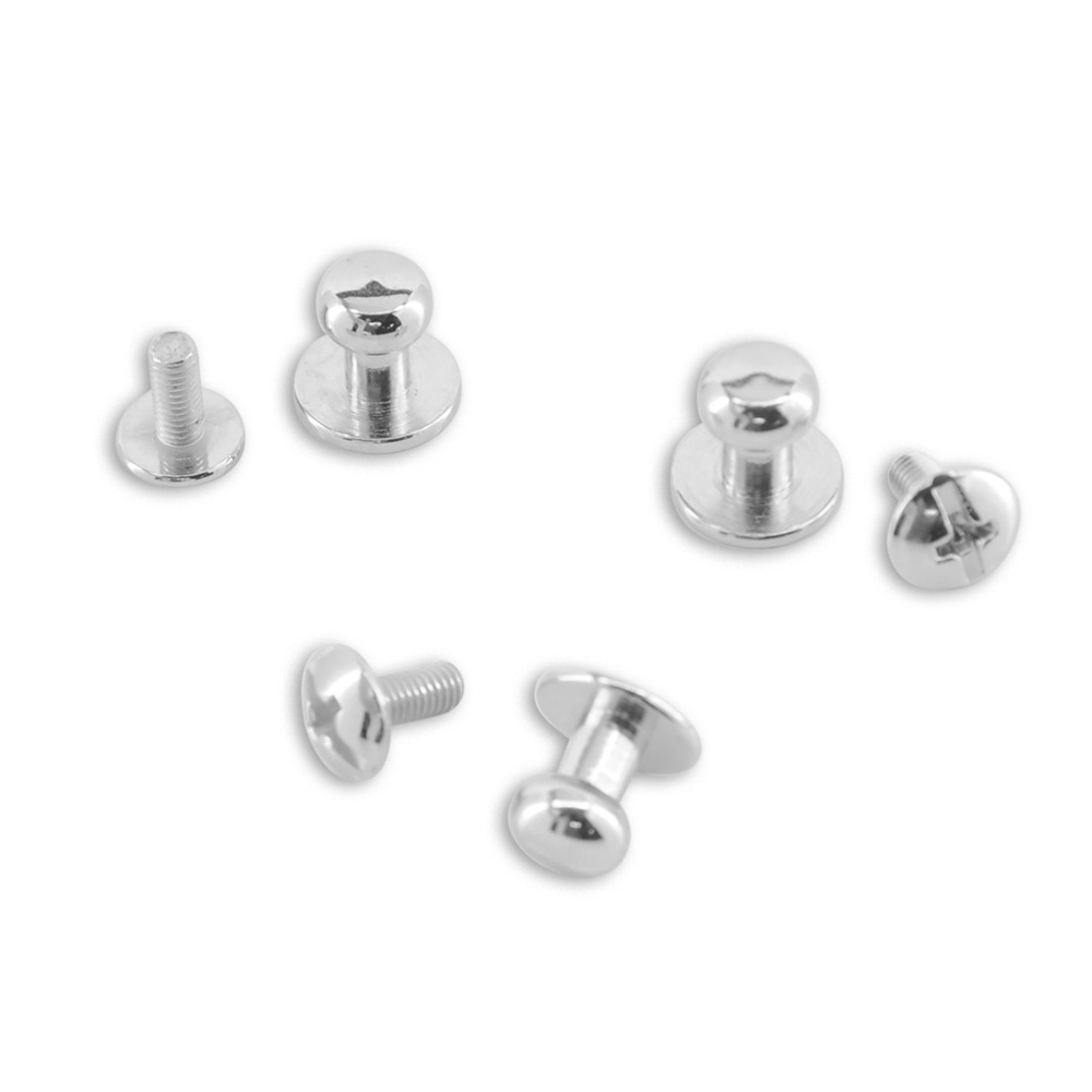 Set Hosenträger-Knöpfe & Schrauben Silber S - 1