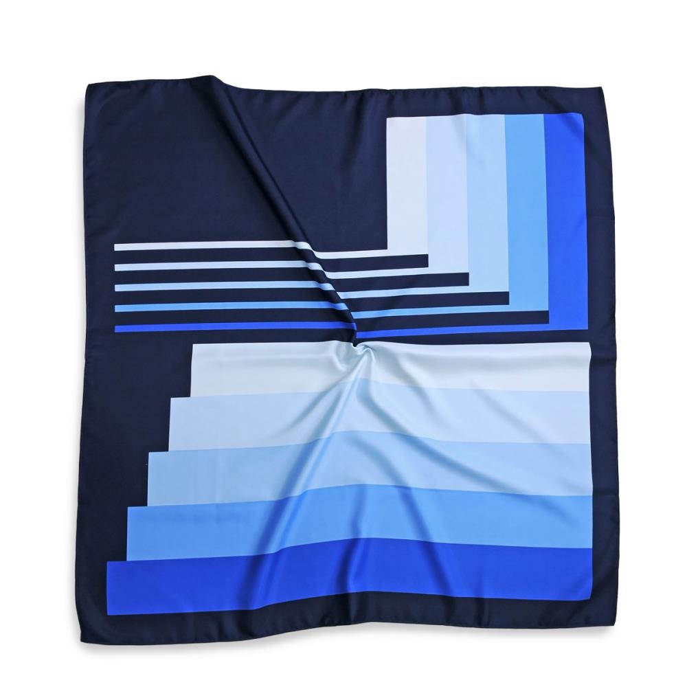 Tuch Blau gestreift quadratisch - 2
